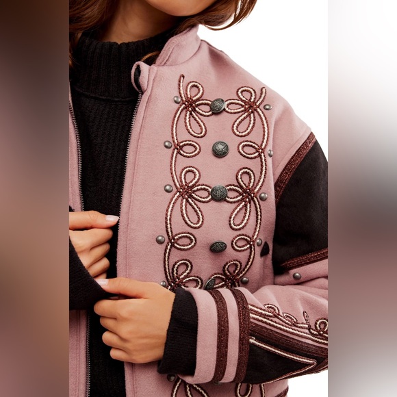 Free People Boy Band Bomber Wool Blend Jacket - Picture 4 of 6